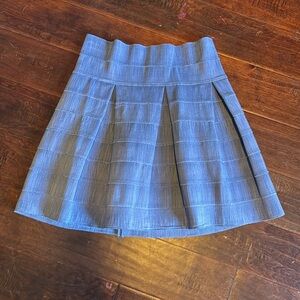 Buttons pleated skirt bandage style full skirt preppy shape denim look size L